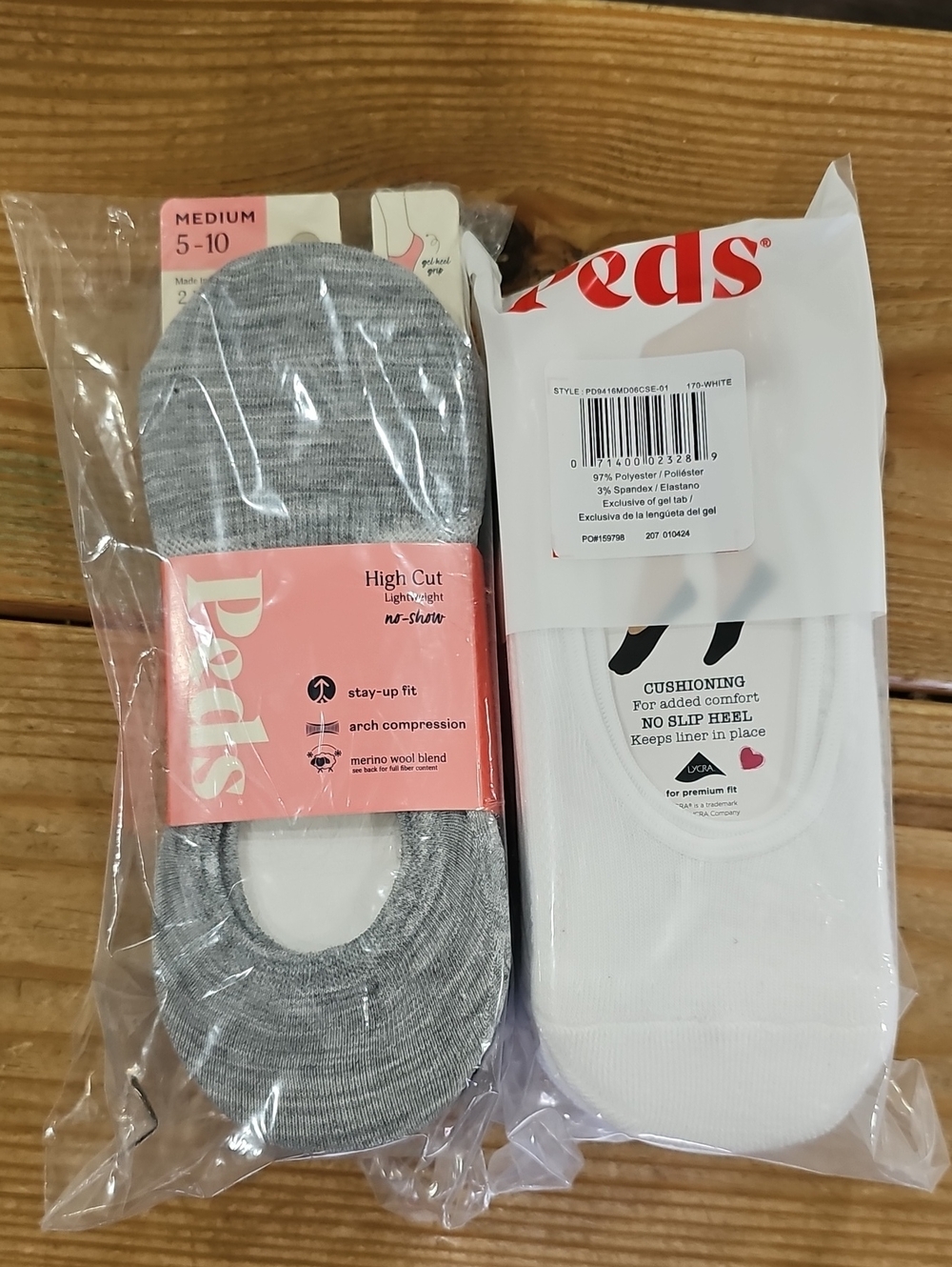 Peds Womens  No-Show Sock Pack - Gray & White